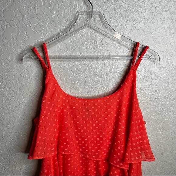 Signature By Robbie Bee Layered Pink/Peach Dress W/polka dot design - Picture 8 of 9